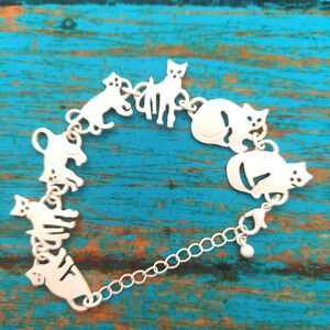 NWOT White Cat Charm Bracelet